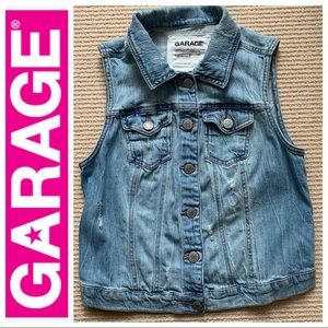 Garage clothing distressed denim vest